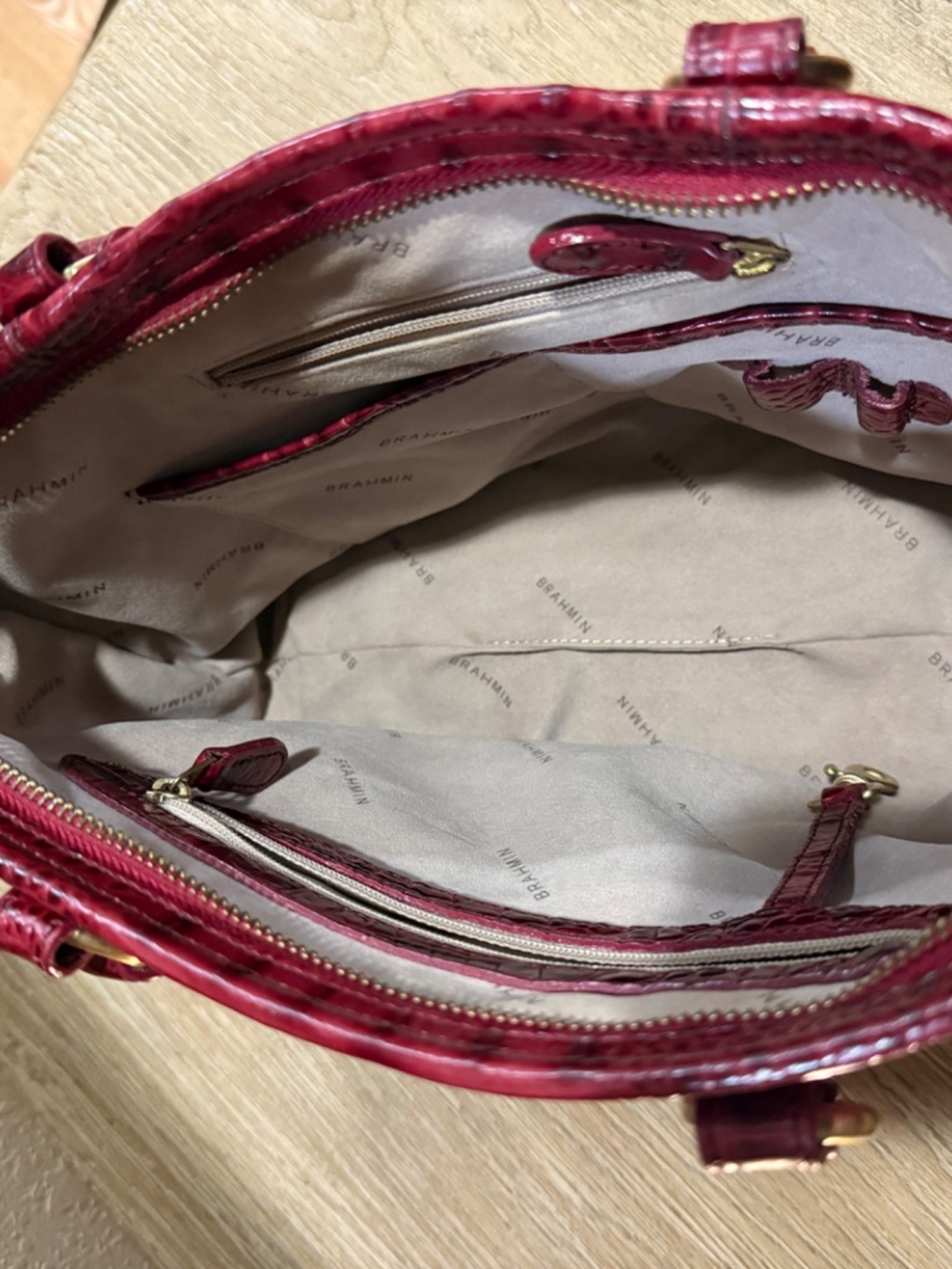 BRAHMIN Mini Arno Tote in Deep Red - Picture 6 of 12